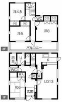 愛知県名古屋市名東区貴船1丁目(一戸建)の賃貸物件の間取り
