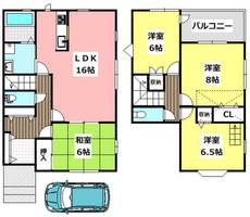 大阪府箕面市小野原東5丁目(一戸建)の賃貸物件1の間取り
