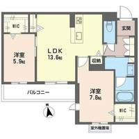 大阪府堺市西区浜寺元町6丁(マンション)の賃貸物件の間取り