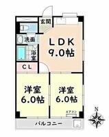 愛知県名古屋市南区柴田町6丁目(マンション)の賃貸物件401の間取り
