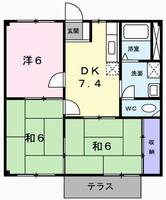 兵庫県姫路市広畑区才(アパート)の賃貸物件の間取り