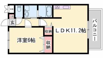 イーグレットハウスB201の間取り