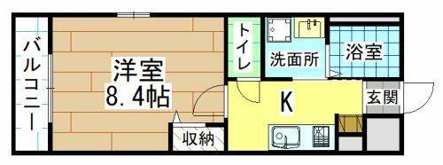 福岡県北九州市八幡西区陣原4丁目(アパート)の賃貸物件の間取り