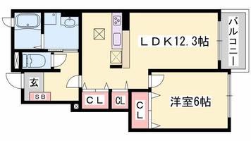 兵庫県姫路市大津区長松(アパート)の賃貸物件の間取り