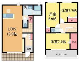 シャーメゾン殿山町102の間取り