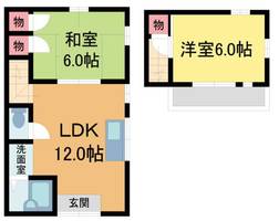 平井2-6-38テラスハウス1の間取り