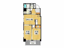 福岡県北九州市小倉北区下到津1丁目(マンション)の賃貸物件の間取り