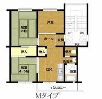 兵庫県公社 姫路市川1号棟502の間取り