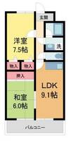 ベルグドルフ浜芦屋B101の間取り