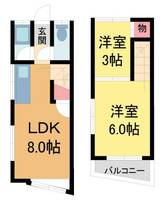 加茂1丁目10-18テラスハウスの間取り