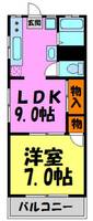 コーポ鼓が滝201の間取り
