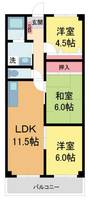 シャトレ鳴尾502の間取り