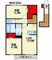 ファミールヴィラ A棟202の間取り