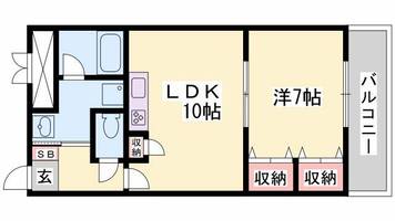 住吉マンション4-Aの間取り