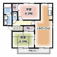 大阪府四條畷市岡山東3丁目(アパート)の賃貸物件の間取り