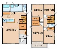 愛知県名古屋市中川区本前田町(一戸建)の賃貸物件の間取り
