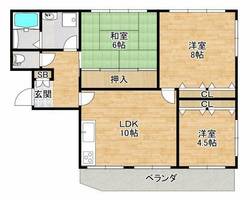 大阪府池田市五月丘5丁目(マンション)の賃貸物件の間取り