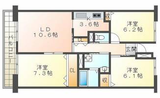県営伊川谷第2高層住宅2号棟の間取り