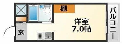 大阪府大阪市東淀川区井高野3丁目(マンション)の賃貸物件の間取り