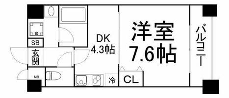 大阪府大阪市北区曾根崎新地2丁目(マンション)の賃貸物件の間取り