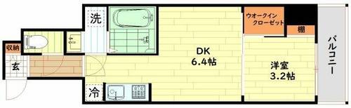 大阪府大阪市浪速区浪速西2丁目(マンション)の賃貸物件の間取り