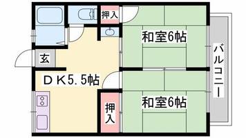 兵庫県姫路市網干区垣内南町(アパート)の賃貸物件の間取り