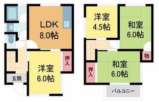 錦松台27-6テラスハウス--の間取り