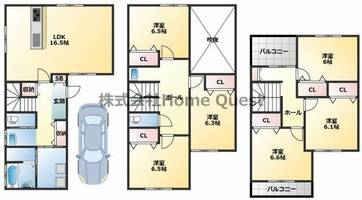 大阪府八尾市山本町南1丁目(一戸建)の賃貸物件の間取り