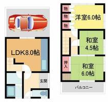 兵庫県西宮市甲陽園若江町(アパート)の賃貸物件の間取り