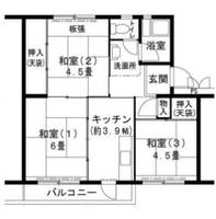 ビレッジハウス志染16号棟の間取り