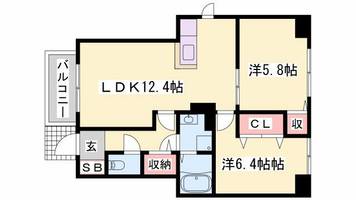 メゾン ド リジェールN101の間取り