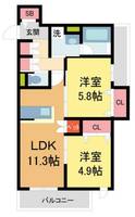 フォレスト西宮北口302の間取り