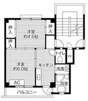 ビレッジハウス小坂1号棟0504の間取り