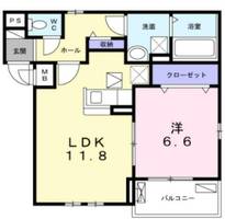 兵庫県尼崎市田能4丁目(アパート)の賃貸物件の間取り