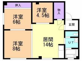 東光マンション1-Cの間取り