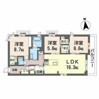 シャーメゾン夕陽丘0302の間取り