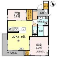 兵庫県西宮市甲子園六石町(アパート)の賃貸物件の間取り