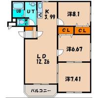 コーポワカサ2202の間取り