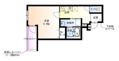 大阪府東大阪市友井1丁目(アパート)の賃貸物件の間取り