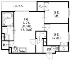 クリエオーレ田辺の間取り