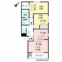 ルネス本城学研台 III棟C0320の間取り