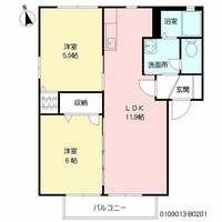 シャンテ和泉 B棟B0201の間取り