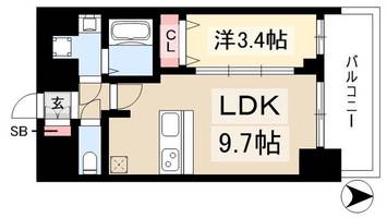 プレサンス桜山駅前アフォード1401の間取り