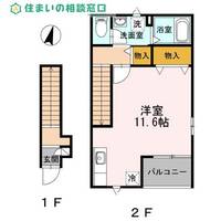 愛知県額田郡幸田町大字菱池字池端(アパート)の賃貸物件の間取り