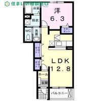 愛知県西尾市徳永町稲場(アパート)の賃貸物件の間取り