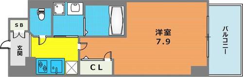 兵庫県神戸市中央区中山手通7丁目(マンション)の賃貸物件の間取り