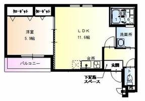 兵庫県西宮市西福町(アパート)の賃貸物件の間取り