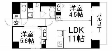 グランデカワノなにわ離宮の間取り