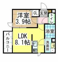 福岡県北九州市八幡西区黒崎5丁目(アパート)の賃貸物件の間取り