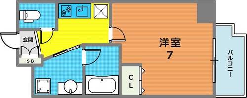 兵庫県神戸市中央区生田町1丁目(マンション)の賃貸物件の間取り